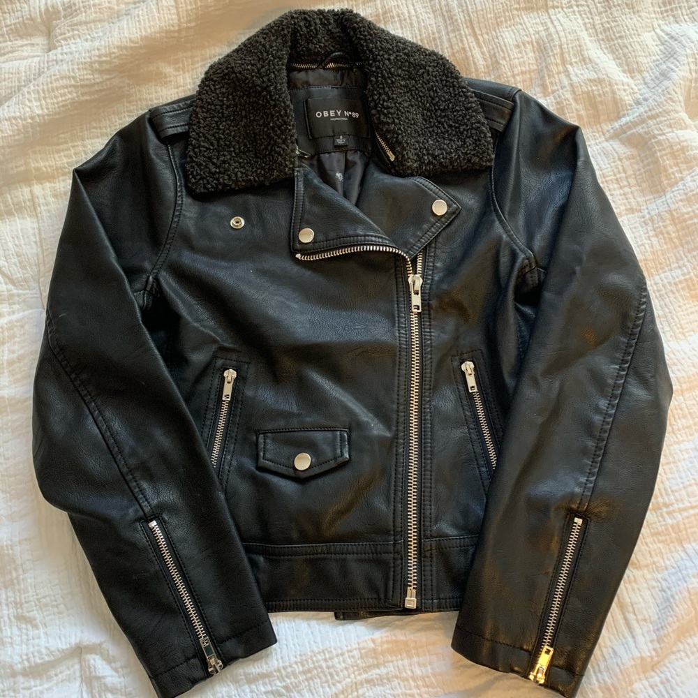 Obey vegan leather jacket
